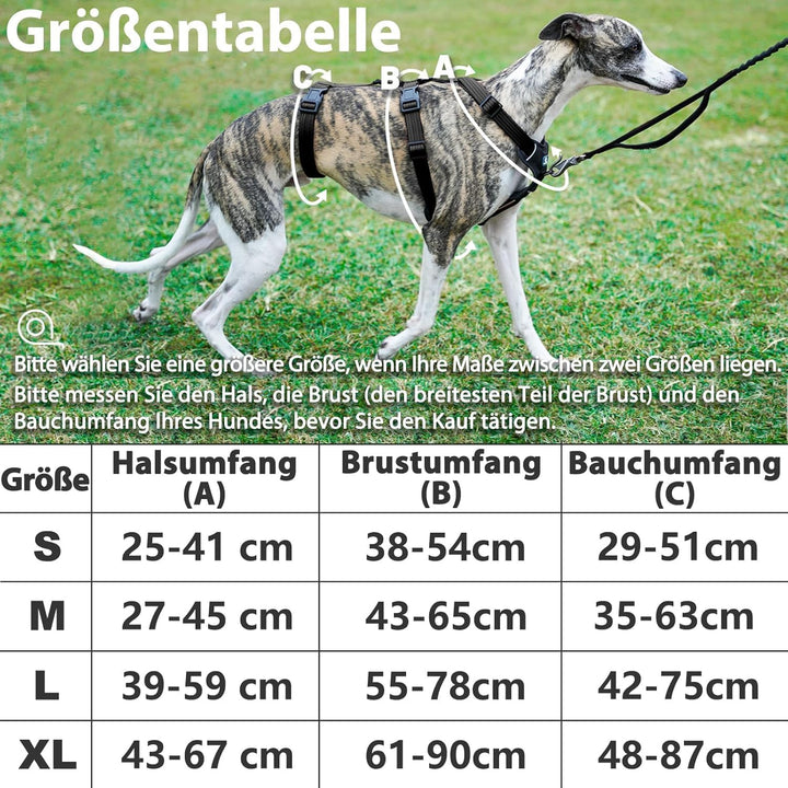 Sicherheitsgeschirr Hund, Anti Zug Hundegeschirr, Panikgeschirr für Hunde, Ausbruchsicheres Geschirr