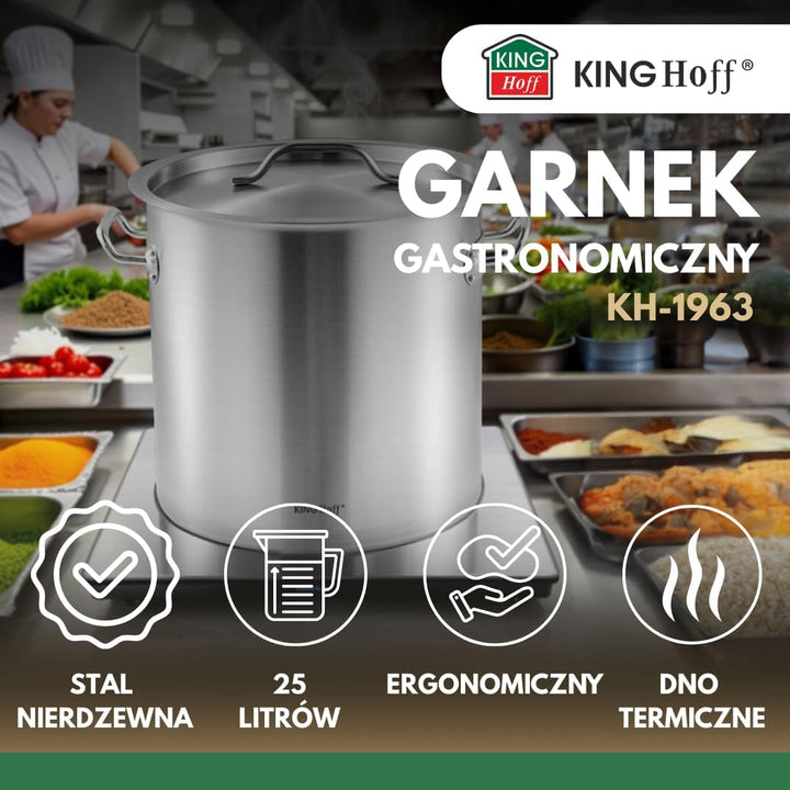 Gastronomischer Topf Kochtopf 32 cm 25L EdelstahL Kinghoff KH-1963