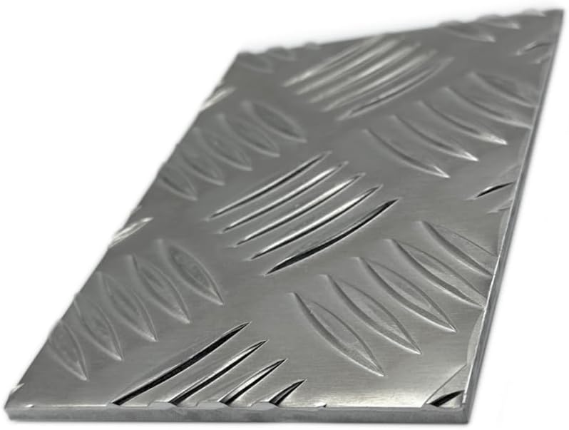 Riffelblech QUINTETT 5/6,5mm stark Tränenblech Alu Aluminium Alublech Schachtabdeckung (500x500mm),