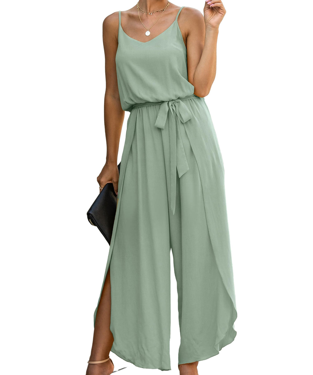 ASOMI Jumpsuit Damen Sommer Lang: Sexy Cocktail Elegant Mode Gürtel Overall Hochzeit Hawaii Urlaub S