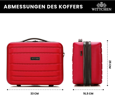 WITTCHEN Kosmetikkoffer Reisekoffer aus ABS Rot 56-3A-654-35 Rot Kosmetikkoffer, Rot Kosmetikkoffer