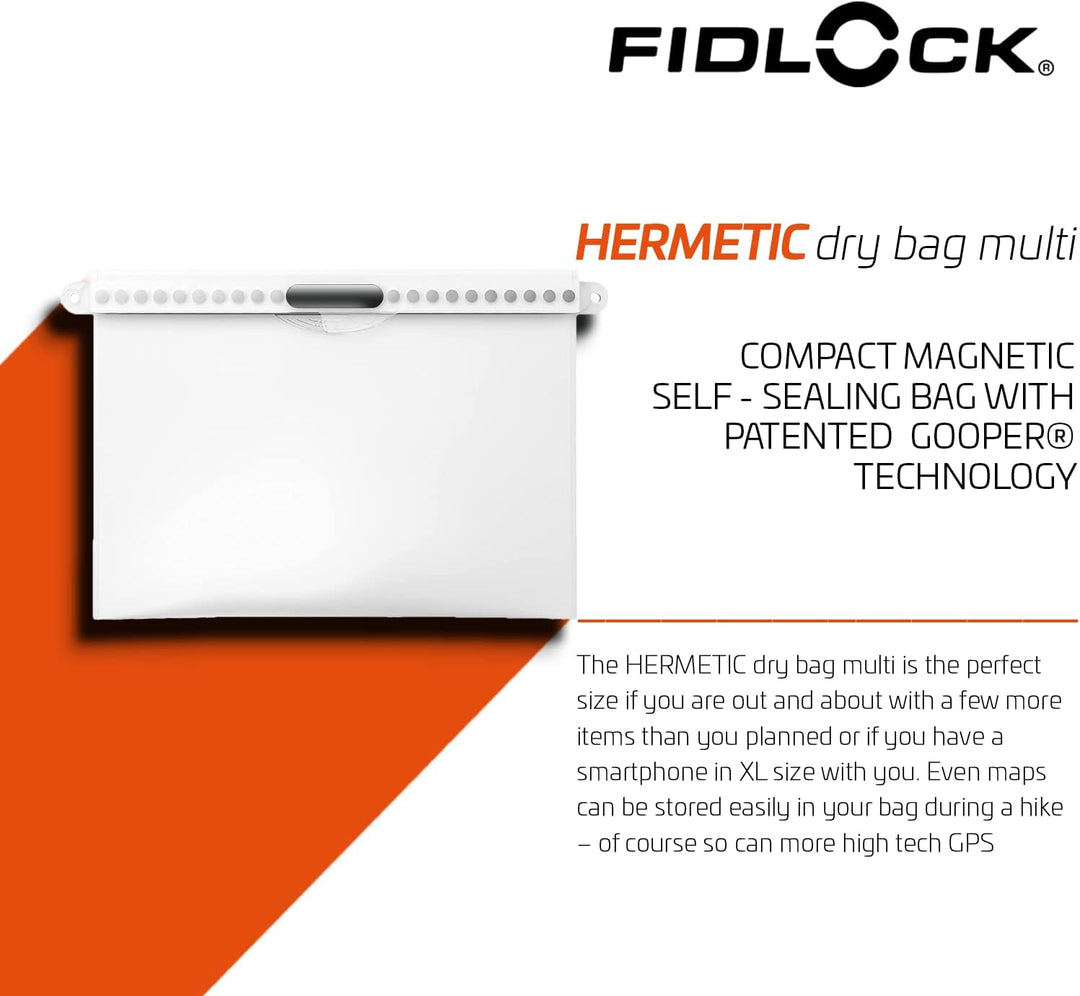 Fidlock Hermetic Drybag Mega Fabric Grau - Magnetisch selbstverschliessender wasserdichter Drybag, G