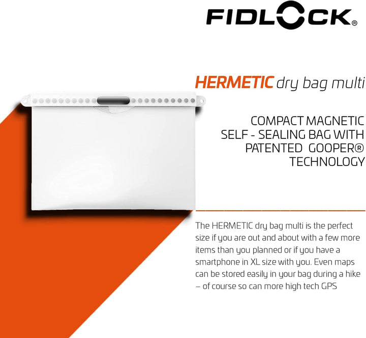 Fidlock Hermetic Drybag Mega Fabric Grau - Magnetisch selbstverschliessender wasserdichter Drybag, G