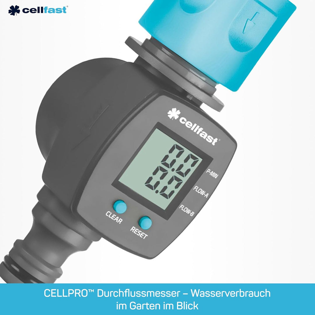Cellfast Ideal 52-098 Wasserdurchflussmesser,Wassermengenzahler, Wasserzähler - Präzise Kontrolle un