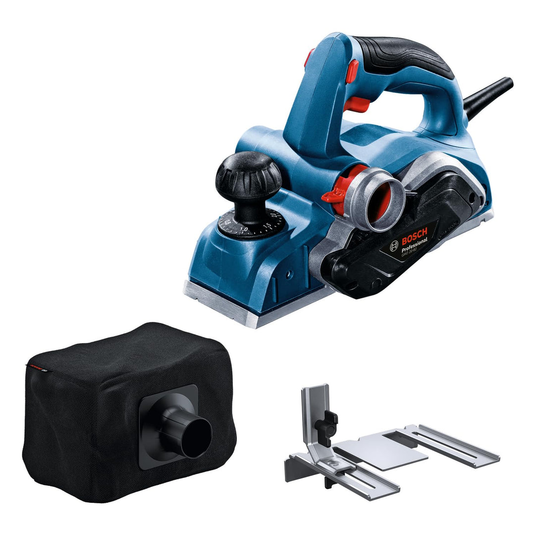 Bosch Professional Hobel GHO 20-82 (700 W Leistung, rechts- und linkshändige Bedienung, inkl. Schlüs