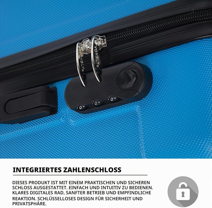 Trolley Koffer Suitcase, Reisekoffer, Rollkoffer Handgepäck, Hartschalenreisekoffer mit 4 Rollen 360