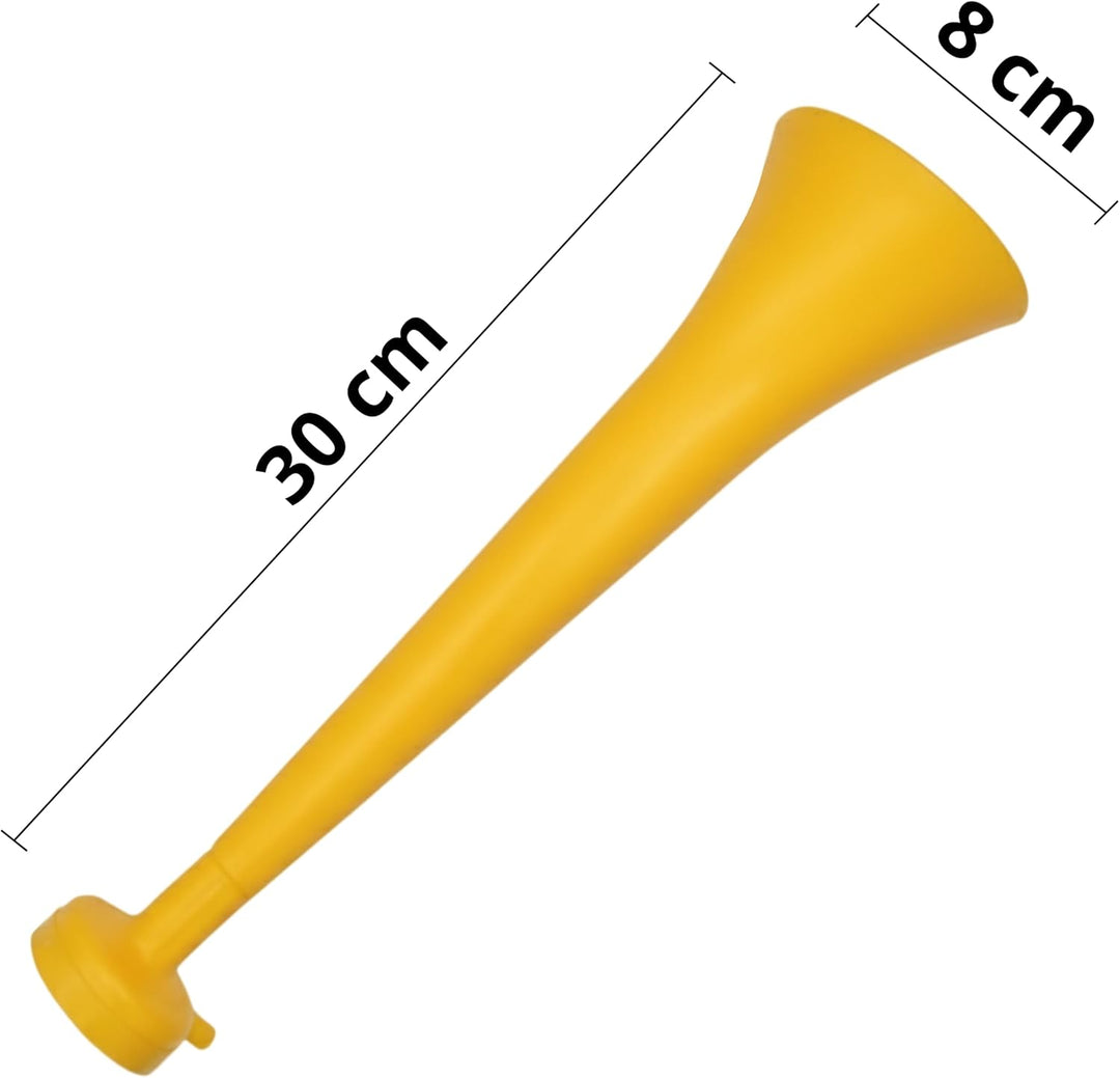 3er-Pack Vuvuzelas aus Widerstandsfähigem Kunststoff | Animationstrompeten für Fussball, Sportverans