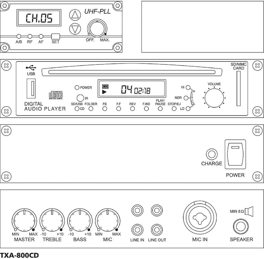 Monacor TXA-800CD Verstärker-System