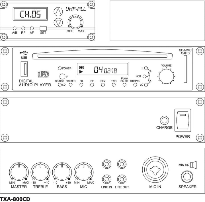 Monacor TXA-800CD Verstärker-System