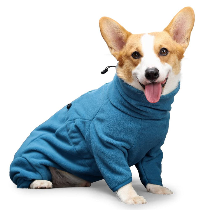 Hund Dicke Fleece Warme Pullover Mit Reissverschluss, Haustier Winter Warme Vierbeinige Onesies Mant