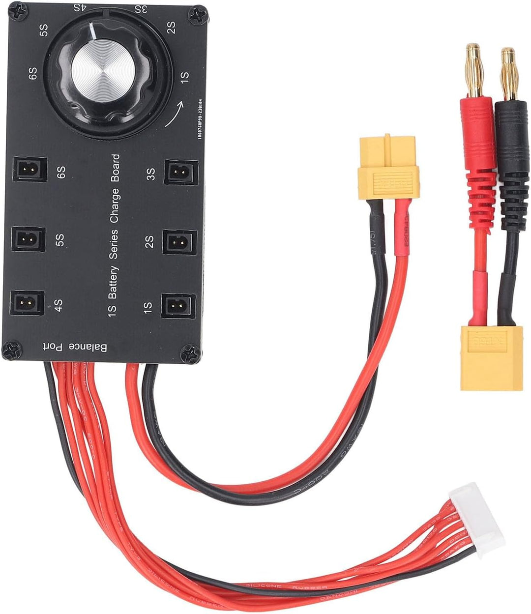 6-Kanal LiPo Batterie Balancer Ladeplatine 1S mit PH2.0- und BT2.0-Anschlüssen und drehbarem Schalte