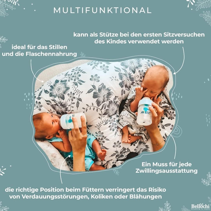 Bellochi Growing in style Stillkissen Zwillinge, Stillkissen XXL, Nursing Pillow - Schwangerschaftsk