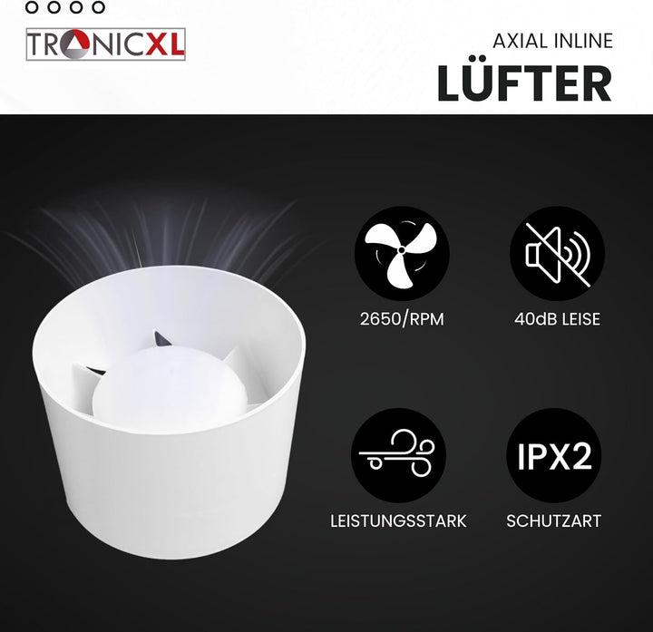 100mm Belüftungsset Grow Abluft Set leise für Growbox Lüfter Abluftlüfter Abluftschlauch mit Kabel S