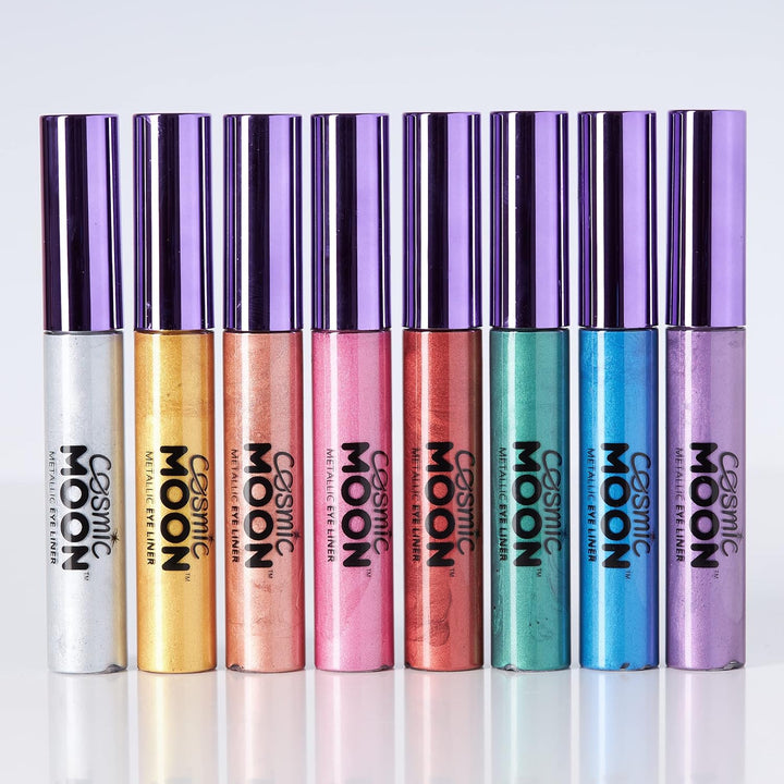 Cosmic Moon - Metallic-Eyeliner - 10ml - Für faszinierende Metallic-Augenstile - Set mit 8 Farben -