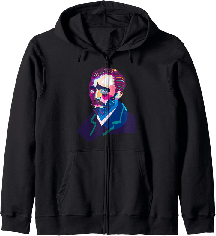 Vincent Van Gogh Bunte Wicke-Art-Zeichnung Kapuzenjacke