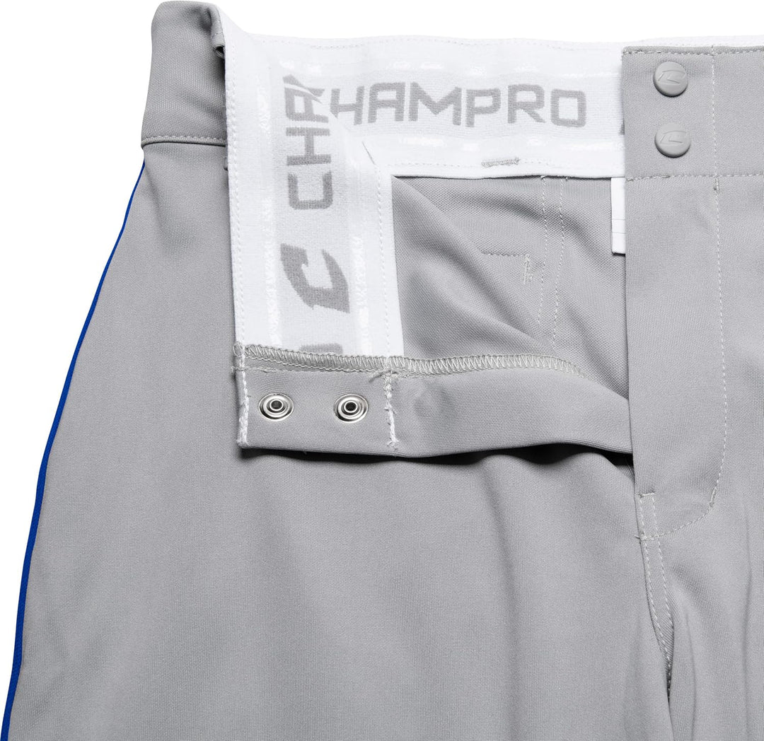 CHAMPRO Herren-Baseballhose mit DREI Kronen und Zopf S Grau, Royal Pipe Einfarbig, S Grau, Royal Pip