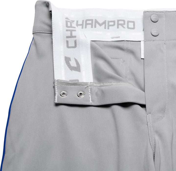 CHAMPRO Herren-Baseballhose mit DREI Kronen und Zopf S Grau, Royal Pipe Einfarbig, S Grau, Royal Pip