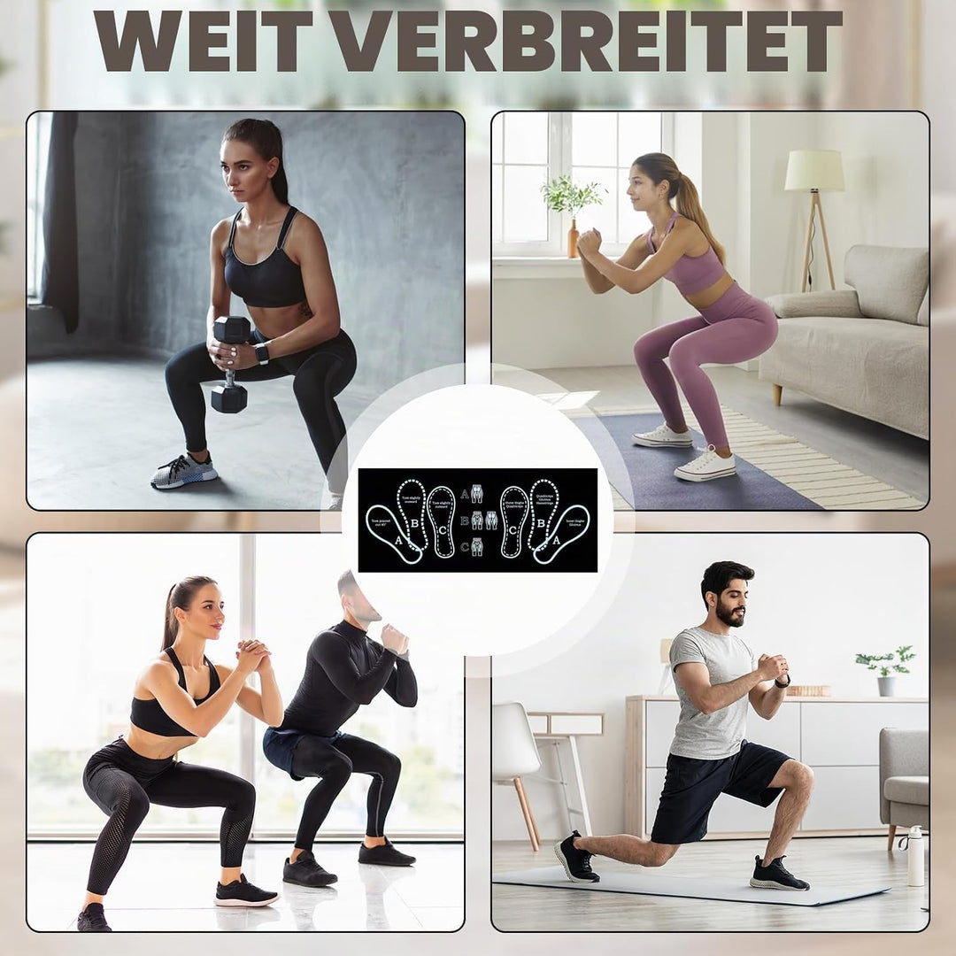 Rutschfeste Kniebeugenmatte mit Fusspositionierung, Sportzubehör für das Heimtraining, rutschfestes