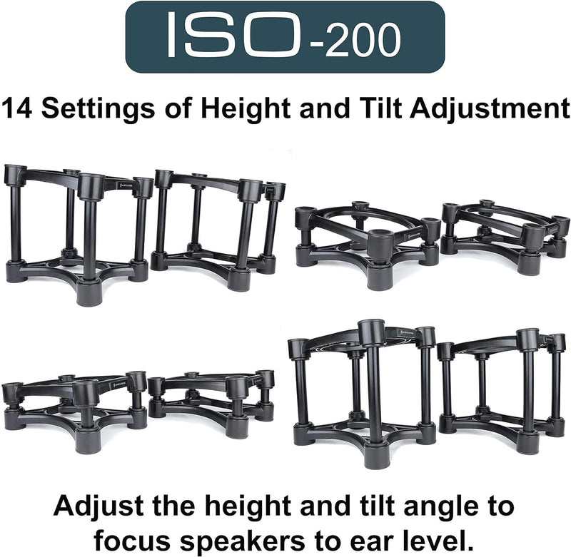 IsoAcoustics Iso-Serie mit Lautsprecherstativen, schwingungsdämpfend, mit einstellbarer Höhe und Nei