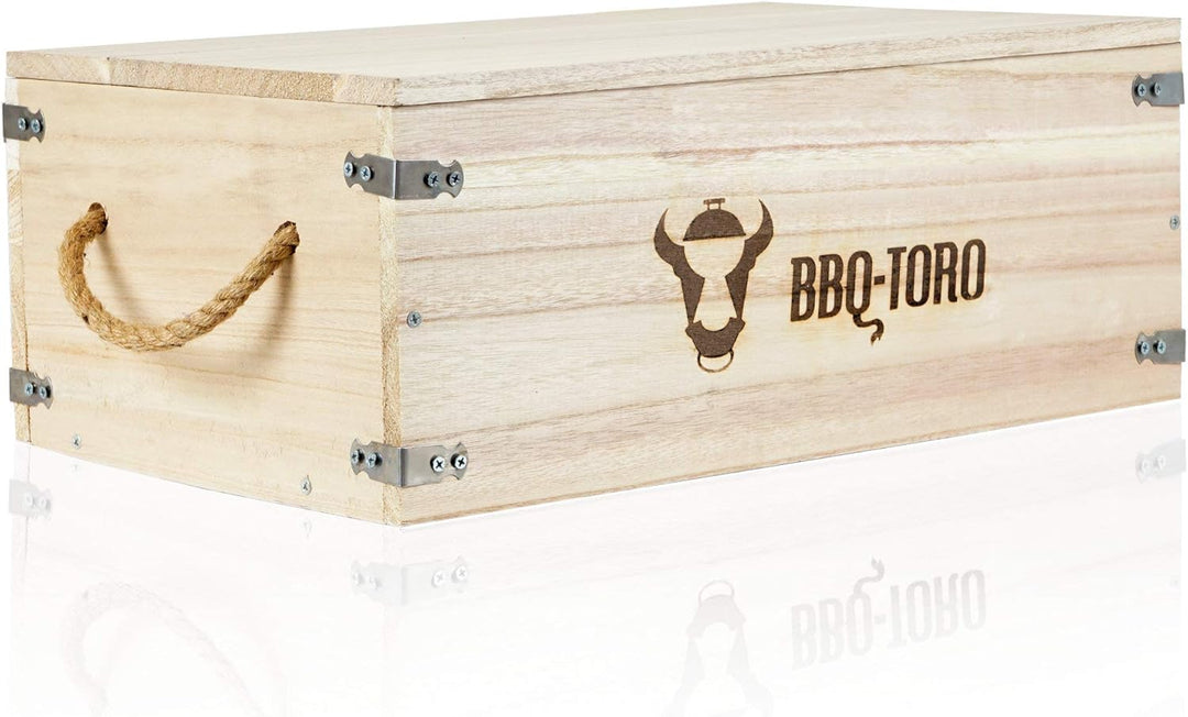 BBQ-Toro Rustikale Holzkiste für Dutch Oven und Grillzubehör | 27,5 Liter Volumen | 54 x 33 x 21 cm