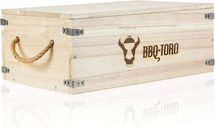 BBQ-Toro Rustikale Holzkiste für Dutch Oven und Grillzubehör | 27,5 Liter Volumen | 54 x 33 x 21 cm