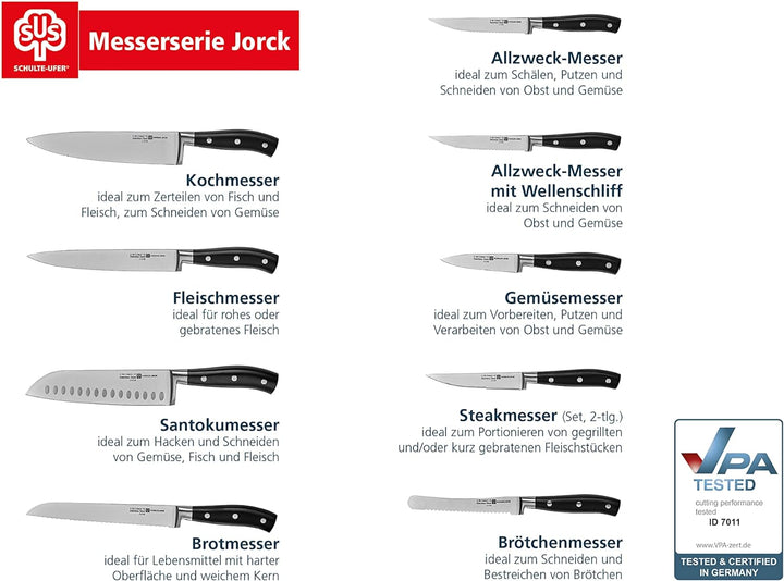 Schulte-Ufer 61613 Steakmesser-Set Jorck, 2-teilig, 11 cm Steakmesser 2tlg, Steakmesser 2tlg