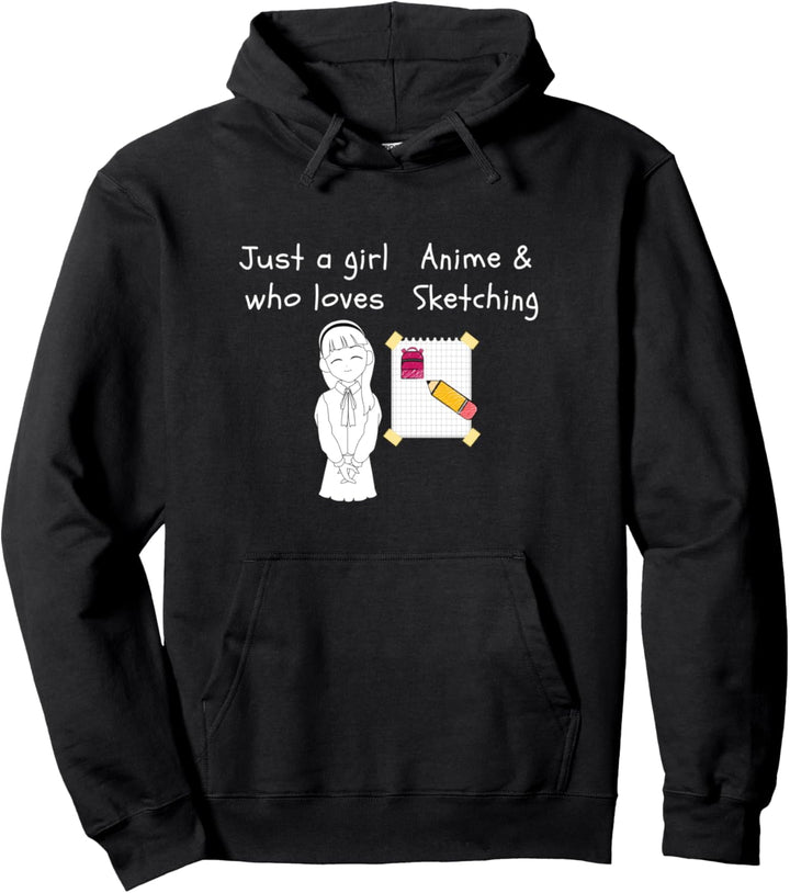 Anime und Skizzieren nur ein Mädchen, das Frauen lustiges Pullover Hoodie