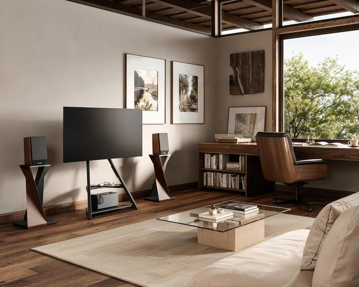 FITUEYES Design TV Ständer Rollbar, Mobiler TV Stand mit Rollen für 32 40 43 55 65 Zoll Flach & Curv