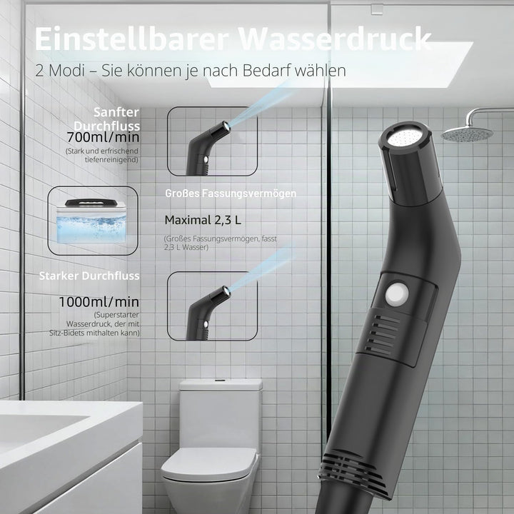 Elektrisches Bidet-Reise-Bidet, tragbarer Strahl für Toilette, Badezimmer und Outdoor-Wandern, musli