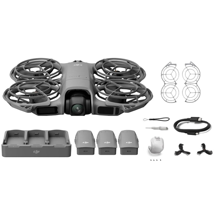 DJI Neo 2 Fly More Combo Bundle (nur Drohne), 3 Akkus 4K Drohne, Start und Landung auf der Handfläch