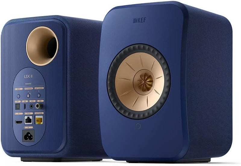 KEF LSX II - WLAN Regallautsprecher, Blau | Aktivlautsprecher |PC | TV | Monitor | Bluetooth Cobalt