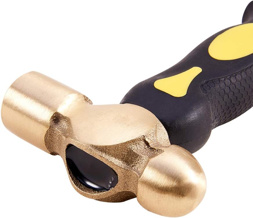 BENECREAT Messinghaupt Metal Stamping Hammer für DIY Kunstgewerbe Schmuckherstellung, Subby Kurzgrif