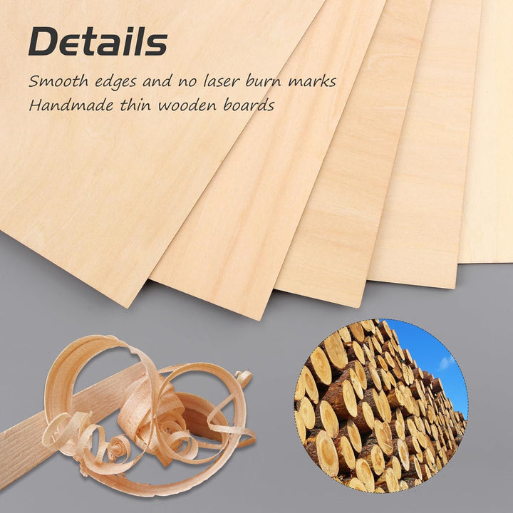 10 Stück Lindenholz, Bastel Holzplatte, Holzplatten Hobby Holz Sperrholz Platte für Laserprojekte, D