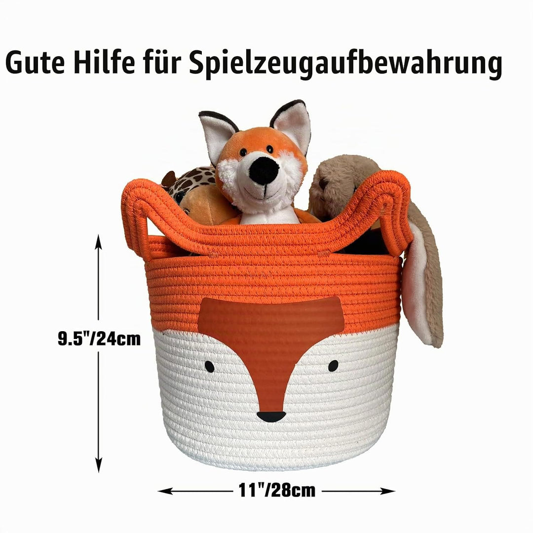 Bigepige Aufbewahrungskorb Kinder, Baby Spielzeug Baumwollseil Aufbewahrung Korb Geflochten, WäSchek