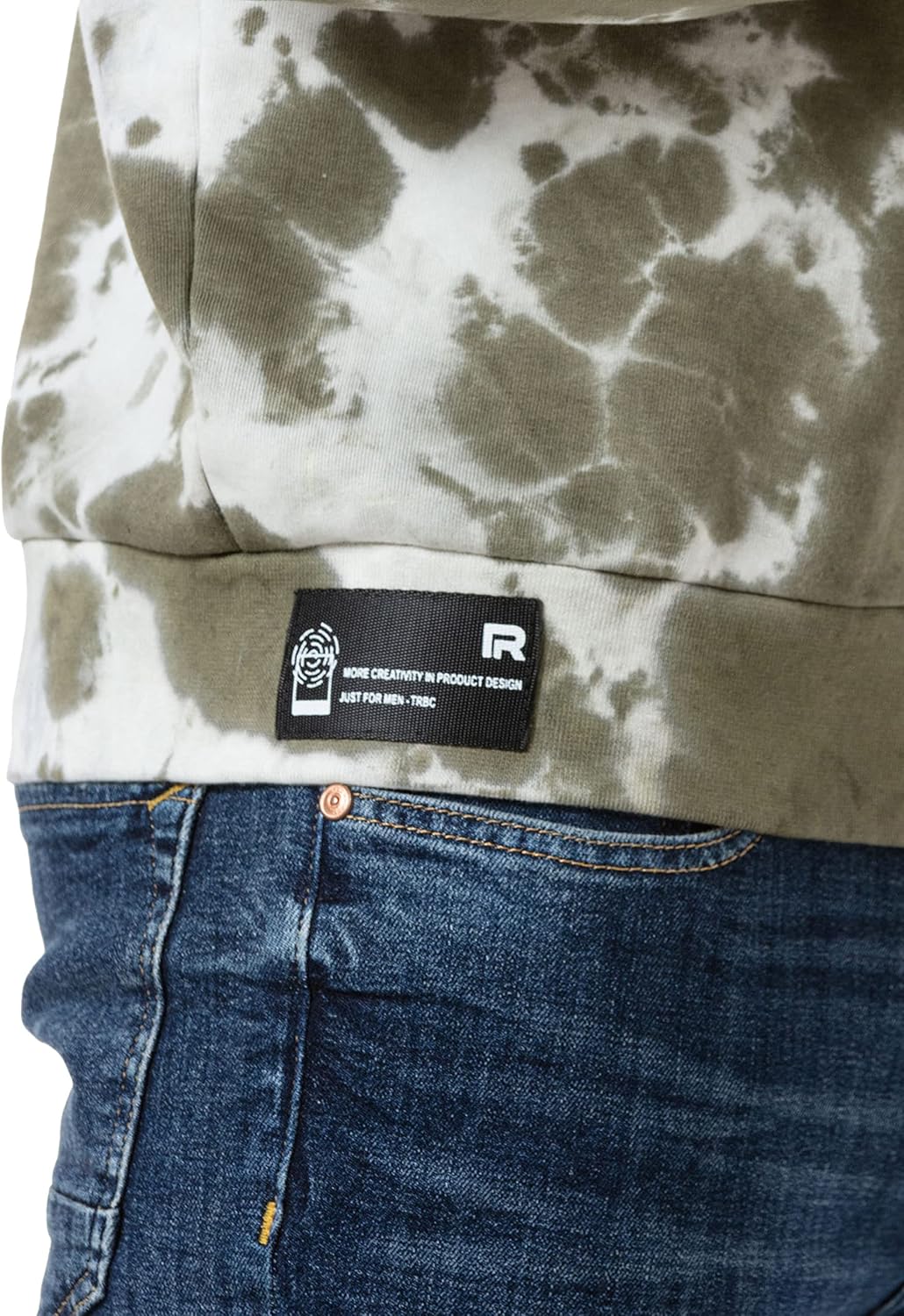 Redbridge Sweatshirt Herren Rundhals Pullover Batik S Grün, S Grün