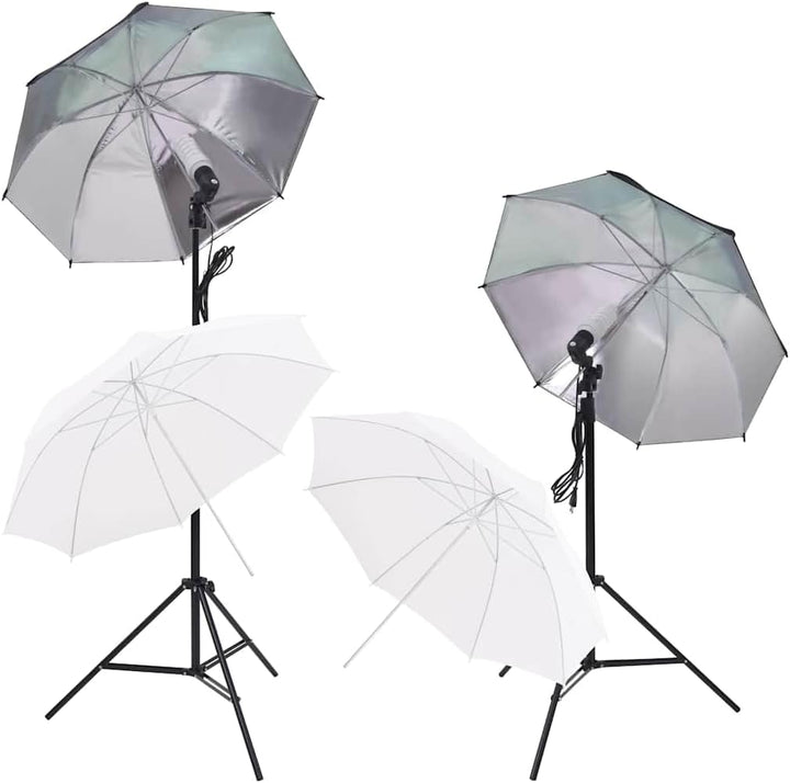 vidaXL Fotostudio Set Hintergrundsystem Softbox Studioleuchte Schirm Stativ