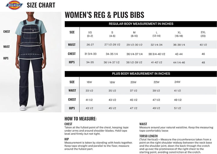 Dickies Damen Duck Double Front Bib Overalls XS Schwarz Abgespült, XS Schwarz Abgespült
