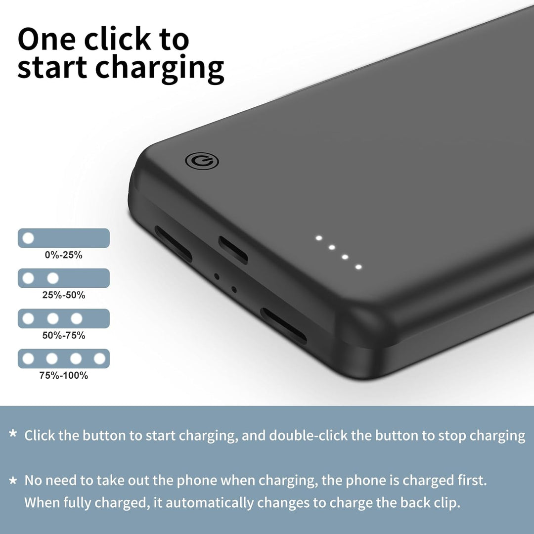 10000mAh Akku Hülle für Google Pixel 6 Pro 6,7 Zoll, tragbare und robuste Schutzhülle mit kabellosem