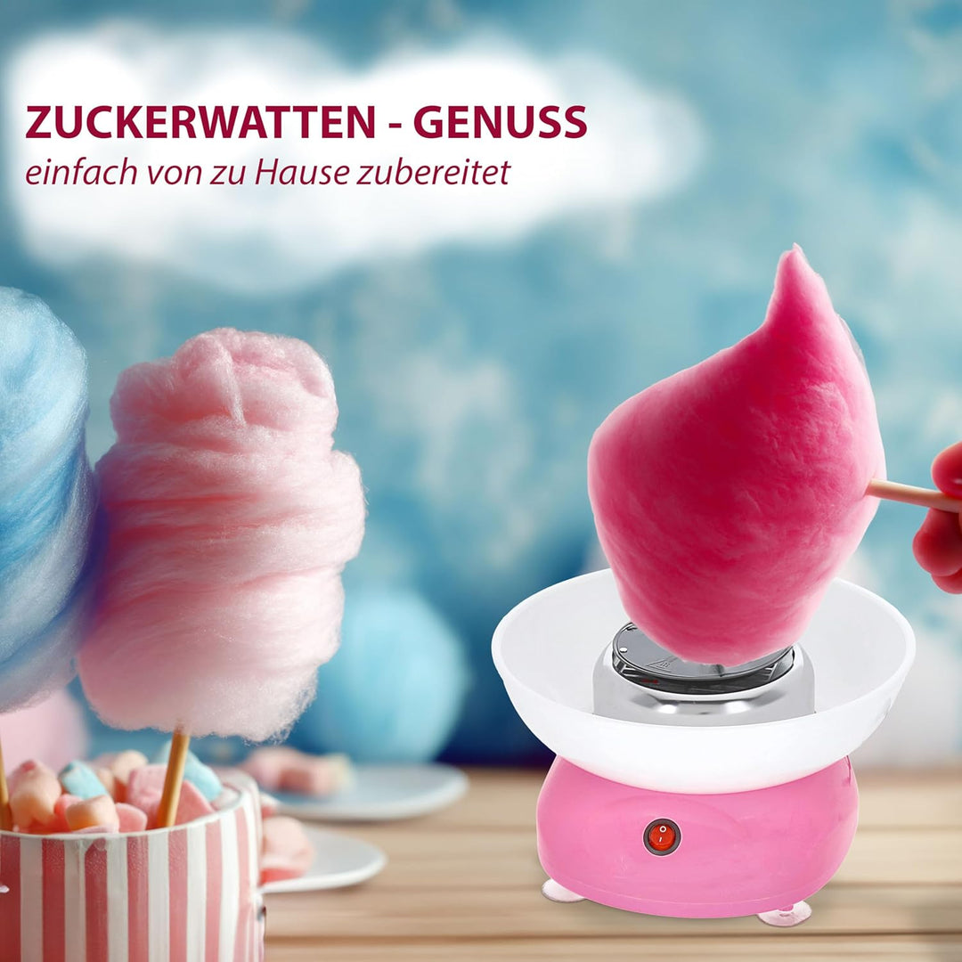 Zuckerwatte Maschine | rosa weiss 27x16cm Kunststoff | Cotton Candy Jahrmarkt | Zuckerwattengerät Kü
