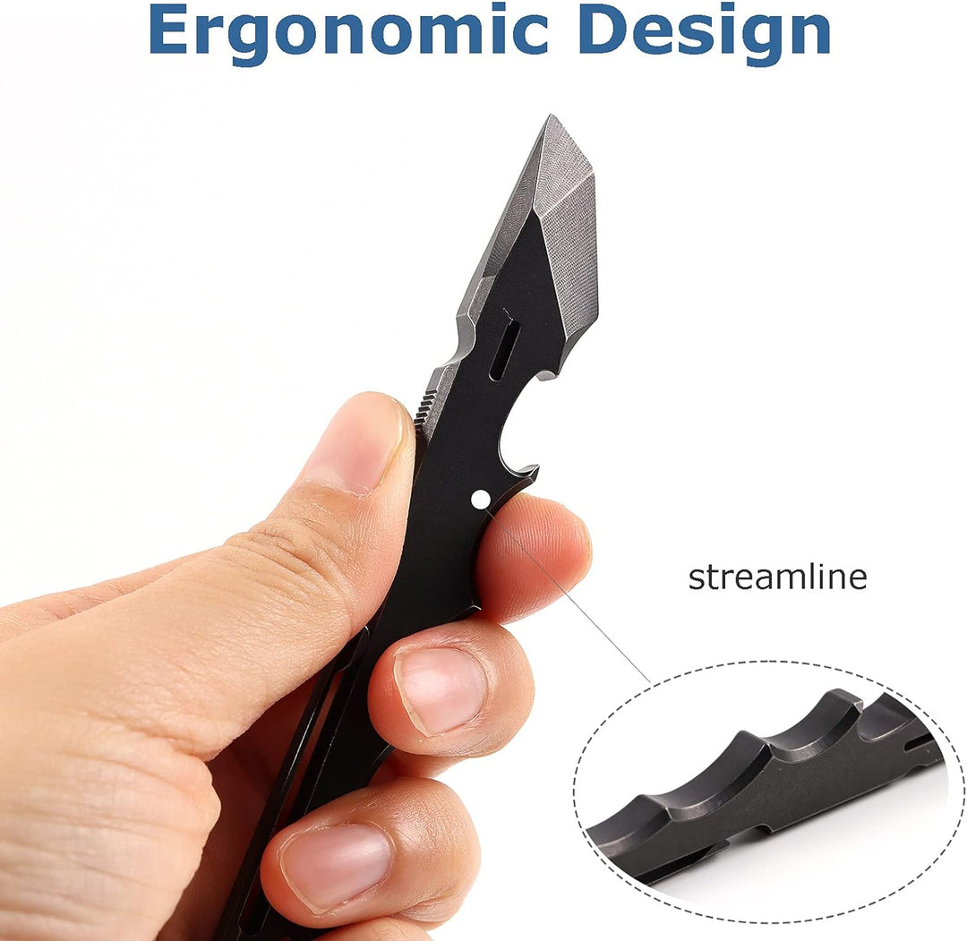 Titan Hebelstange EDC Multifunktionswerkzeug mit Flaschenöffner, Boxöffner, Clip-Funktion, Schwarz,