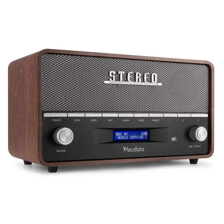 Audizio Corno - Retro Radio, DAB Plus Radio Bluetooth, Alarmfunktion, Radiowecker, Retro UKW-Radio,