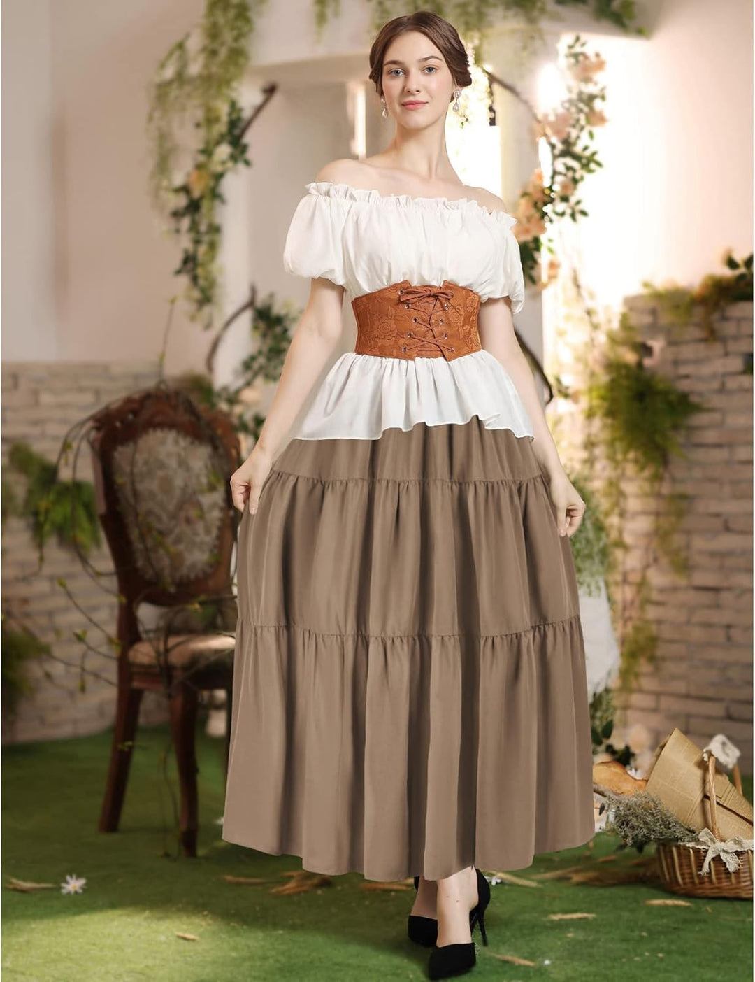 SCARLET DARKNESS Damen Classic Rock, S Braun