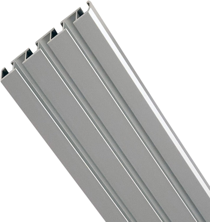 Vorhangschiene "silber" aus Aluminium, alle Längen bis 480cm möglich, Flache Gardinenschiene (7mm),