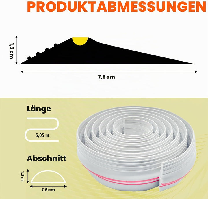 Garagentor Dichtung 3M universeller Schwellendichtung Wetterfeste Gummi-Bodenabdichtung，Gummi DIY Bo