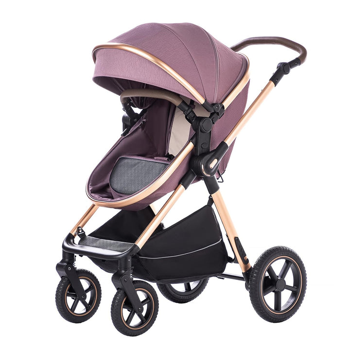 BEBBY Kinderwagen 3 in 1,Kinderwagen Buggy Mit Babyschale,Mit Höhenverstellbarer buggy Komplettset F