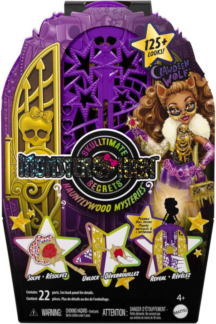 Monster High Skulltimate-Secrets-Set aus Puppe und Accessoires, Hauntlywood Mysteries Clawdeen Wolf