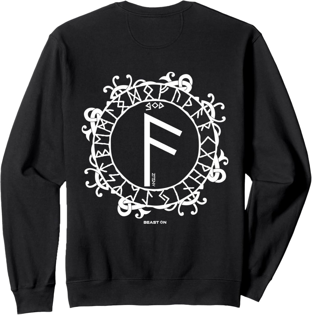 Wikinger Rune ANSUZ Rücken Motiv Nordische Rune Fitness Gym Sweatshirt