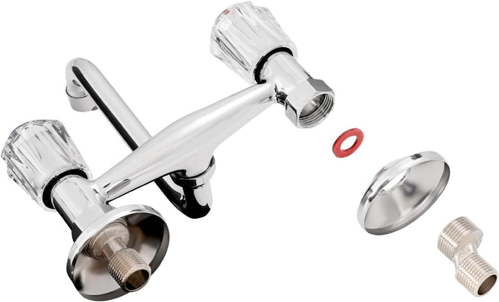'aquaSu® Wand-Zweigriffmischer Standard Plus | Küchenarmatur mit schwenkbarem S-Auslauf | Mischbatte
