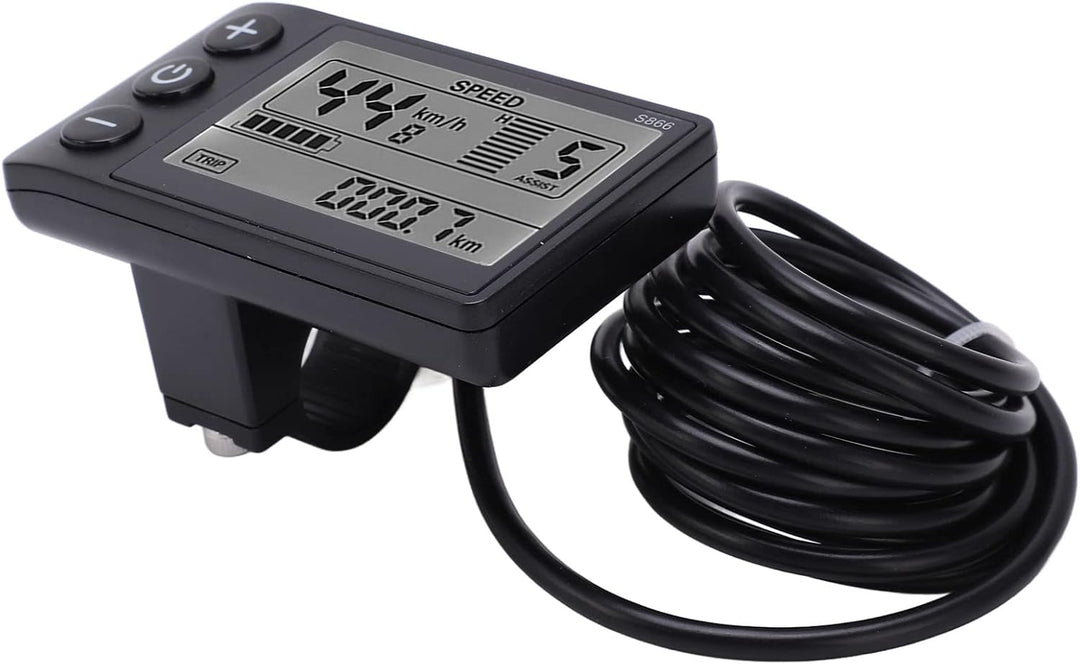 Tbest Display LCD Bildschirm 48v Fahrrad mit SM Stecker, S866 Elektro-Fahrrad Display LCD Messgerät
