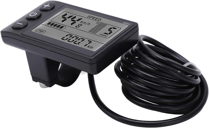Tbest Display LCD Bildschirm 48v Fahrrad mit SM Stecker, S866 Elektro-Fahrrad Display LCD Messgerät